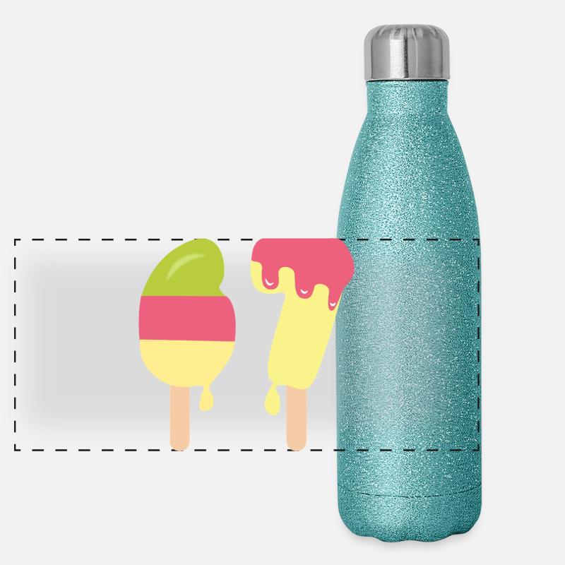 67 - Sixty Seven Number 67 I-ce Cream Meme Six 7 Panoramic Glitter Thermal Bottle 500 ml