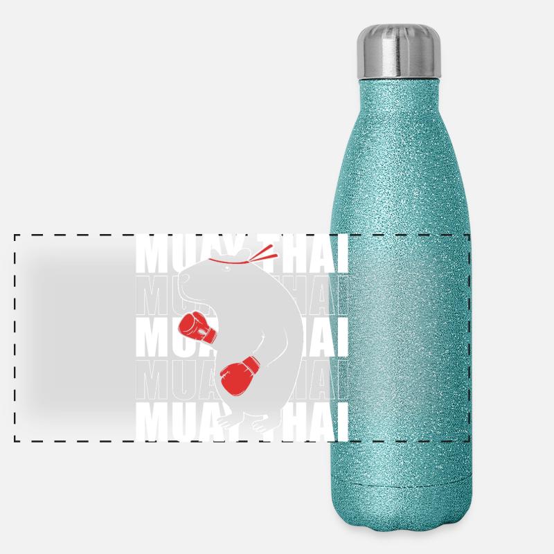 Boxe thaïlandaise kickboxer kickboxing Muay thaï Gourde isotherme panoramique pailletée 500 ml