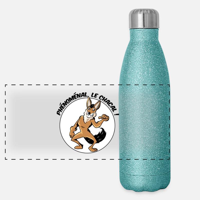 Phénoménal, le chacal ! Gourde isotherme panoramique pailletée 500 ml