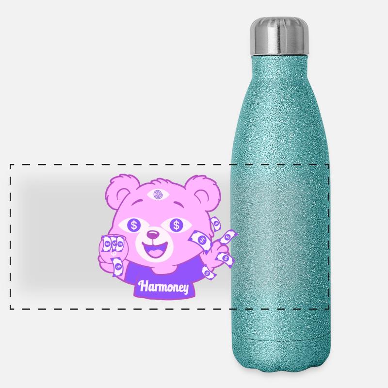 Harmoney Teddy Gourde isotherme panoramique pailletée 500 ml