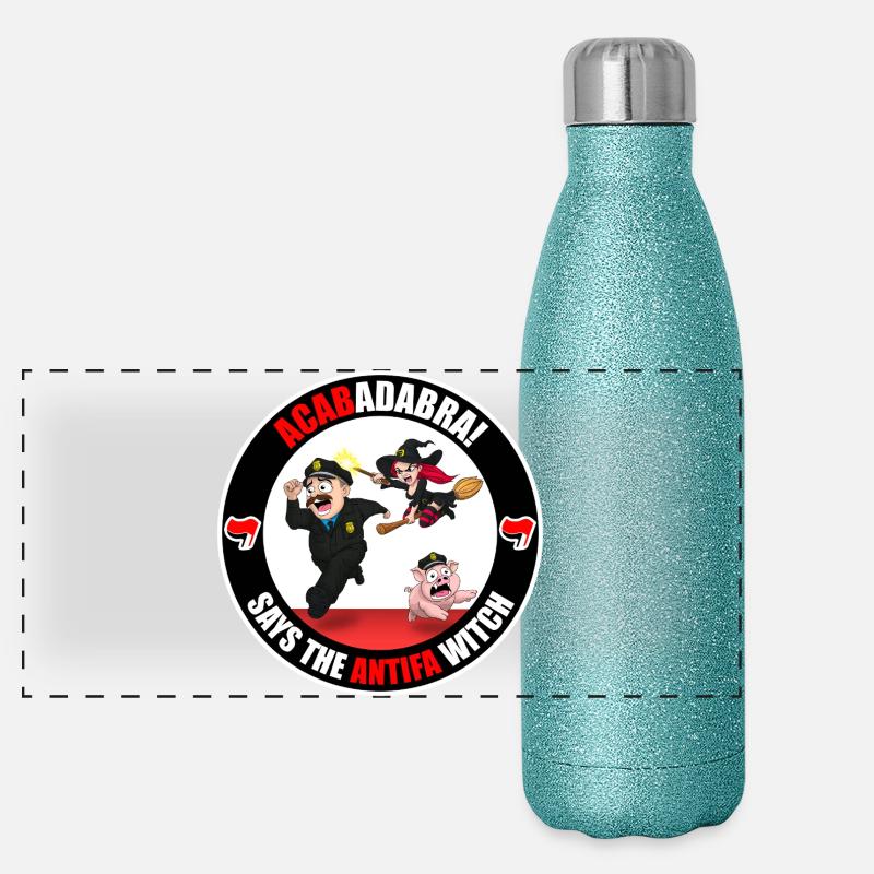 Die Antifa-Hexe – Polizei Panorama Glitzer Isolierflasche 500 ml
