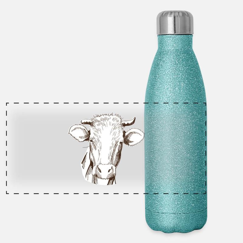 Kuh Panorama Glitzer Isolierflasche 500 ml