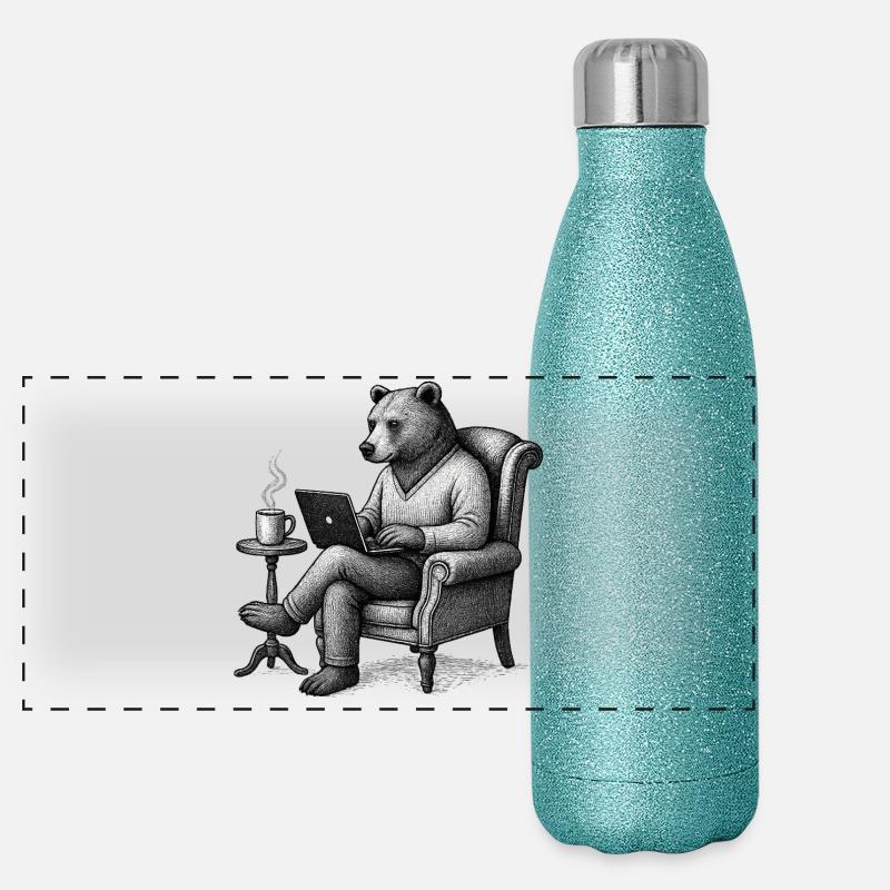 Salon Portable Bear CEO Gourde isotherme panoramique pailletée 500 ml