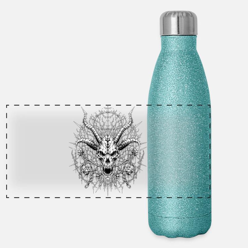 Couronne de Démon de Crâne Gourde isotherme panoramique pailletée 500 ml