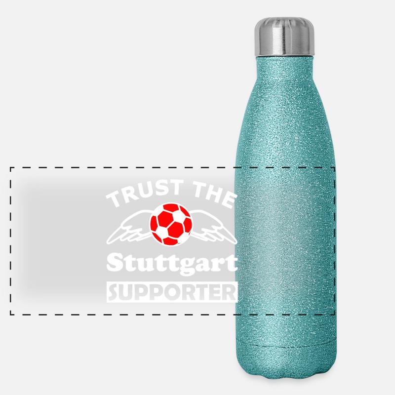 Stuttgart Supporter Flügelball Panorama Glitzer Isolierflasche 500 ml