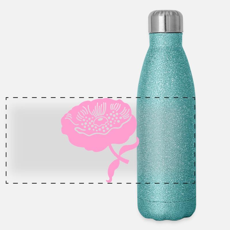 Peony L botanical peony L pink Panoramic Glitter Thermal Bottle 500 ml