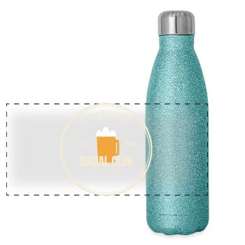 Daydrinking Social Club Summer Party Statement - Panoramic Glitter Thermal Bottle 500 ml - blue glitter - Front