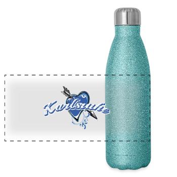Karlsruhe - Panoramic Glitter Thermal Bottle 500 ml - blue glitter - Front