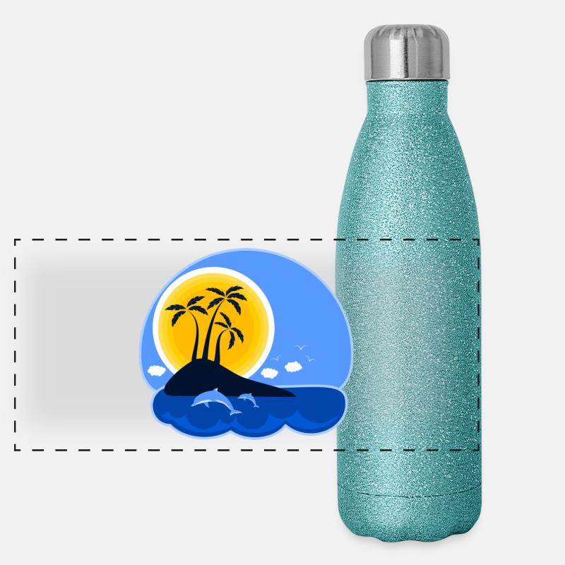 île de vacances Gourde isotherme panoramique pailletée 500 ml