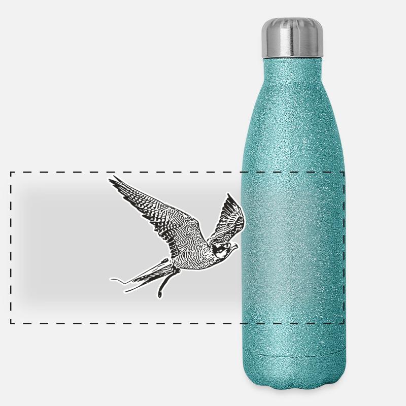 Faucon en vol Gourde isotherme panoramique pailletée 500 ml