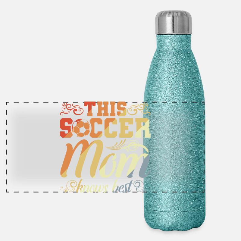 Fußball Mutter Panorama Glitzer Isolierflasche 500 ml