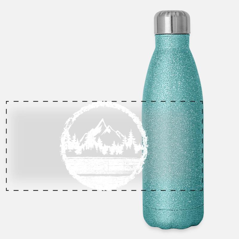 Forêt du lac Circle Mountain Gourde isotherme panoramique pailletée 500 ml