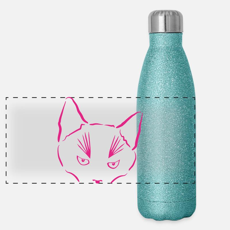 Le chat en point de mire Gourde isotherme panoramique pailletée 500 ml