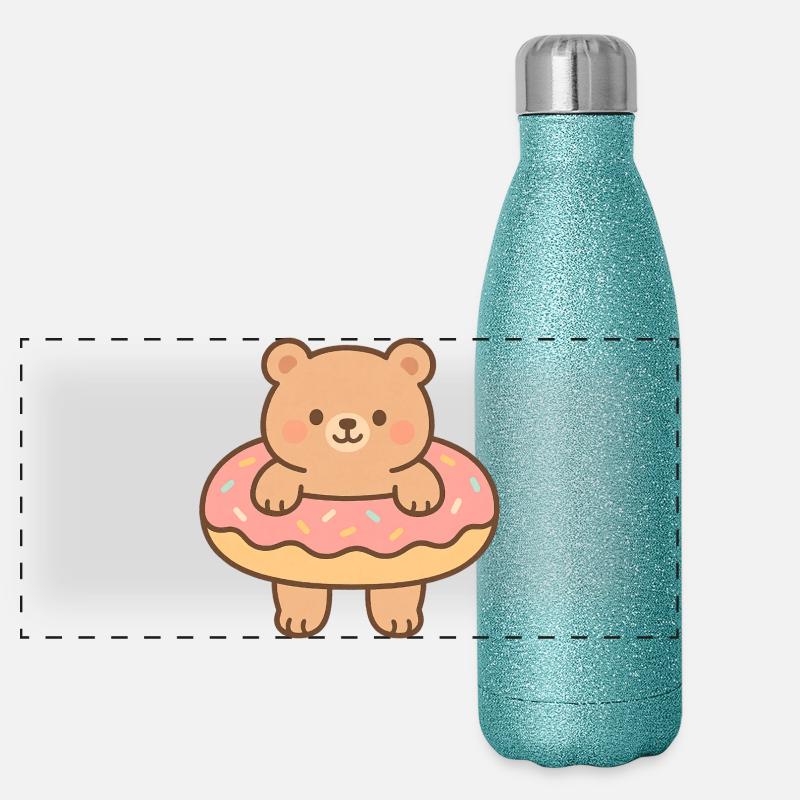 Petit Ourson flottant Gourde isotherme panoramique pailletée 500 ml