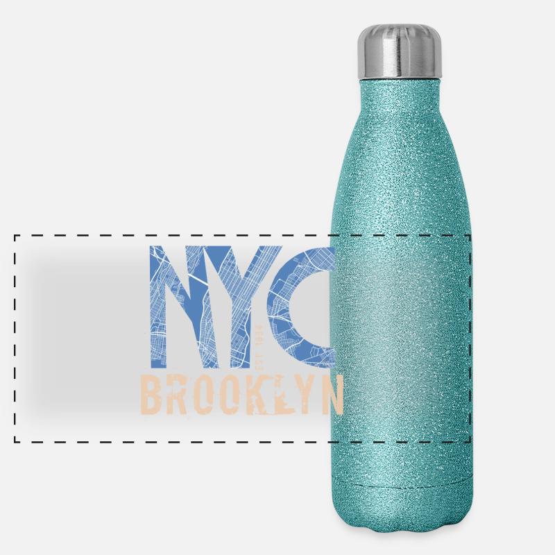 NYC Brooklyn – Style urbain Gourde isotherme panoramique pailletée 500 ml