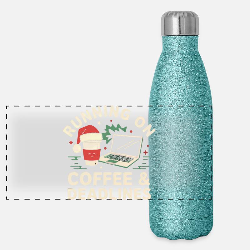 Bureau Noël Gourde isotherme panoramique pailletée 500 ml
