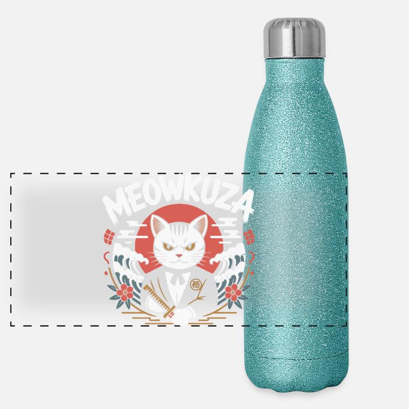 Épée de chat Meowkuza Épée du Japon Vagues de Samouraï Gourde isotherme panoramique pailletée 500 ml