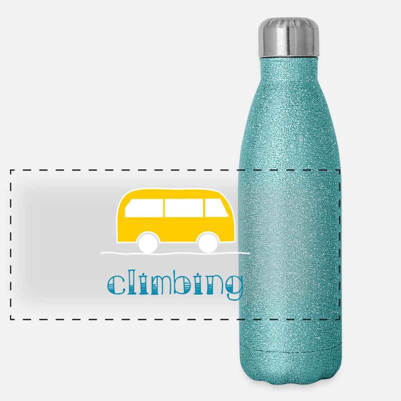 KLETTERN. KLETTERN. VAN. KLETTERN. STEIGEN. Panorama Glitzer Isolierflasche 500 ml