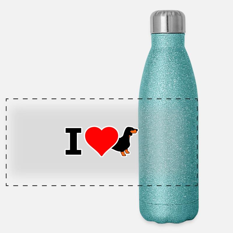 J'AIME Teckel Teckel iloveteckel Gourde isotherme panoramique pailletée 500 ml