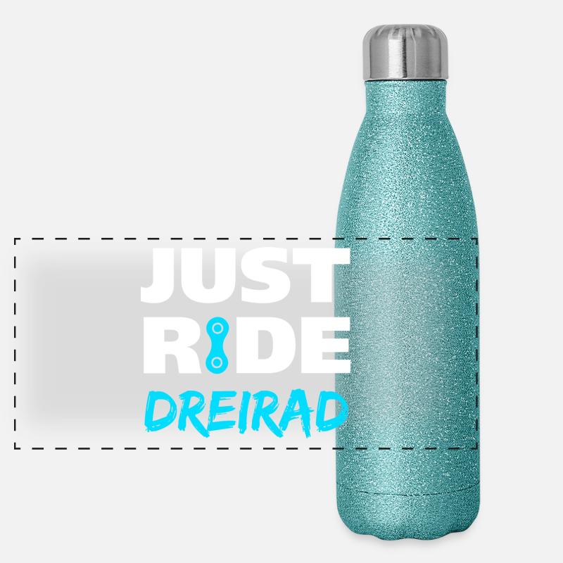 Just ride Dreirad Geschenk Panorama Glitzer Isolierflasche 500 ml