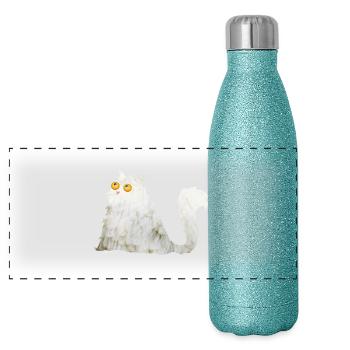 Chat patapouf - Gourde isotherme panoramique pailletée 500 ml - paillettes bleues - Devant