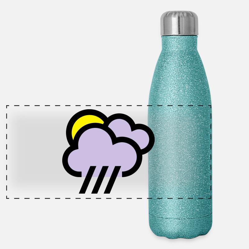 Temps pluvieux, mauvais temps, icône de refroidissement Gourde isotherme panoramique pailletée 500 ml