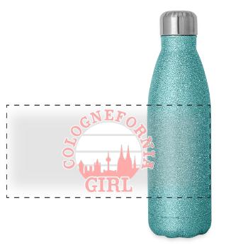 COLOGNEFORNIA Girl Cologne Kölle city Dom Kölsches - Panoramic Glitter Thermal Bottle 500 ml - blue glitter - Front