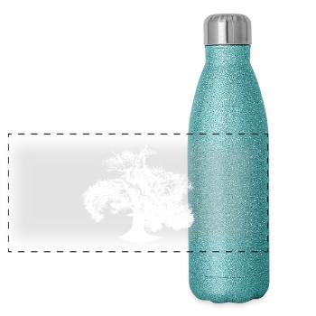 Tree Forest Climate change sustainable environmental protection - Panoramic Glitter Thermal Bottle 500 ml - blue glitter - Front
