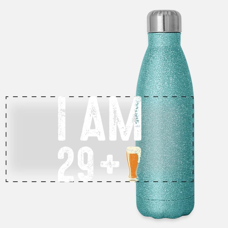 I Am 29 Plus Beer Panoramic Glitter Thermal Bottle 500 ml
