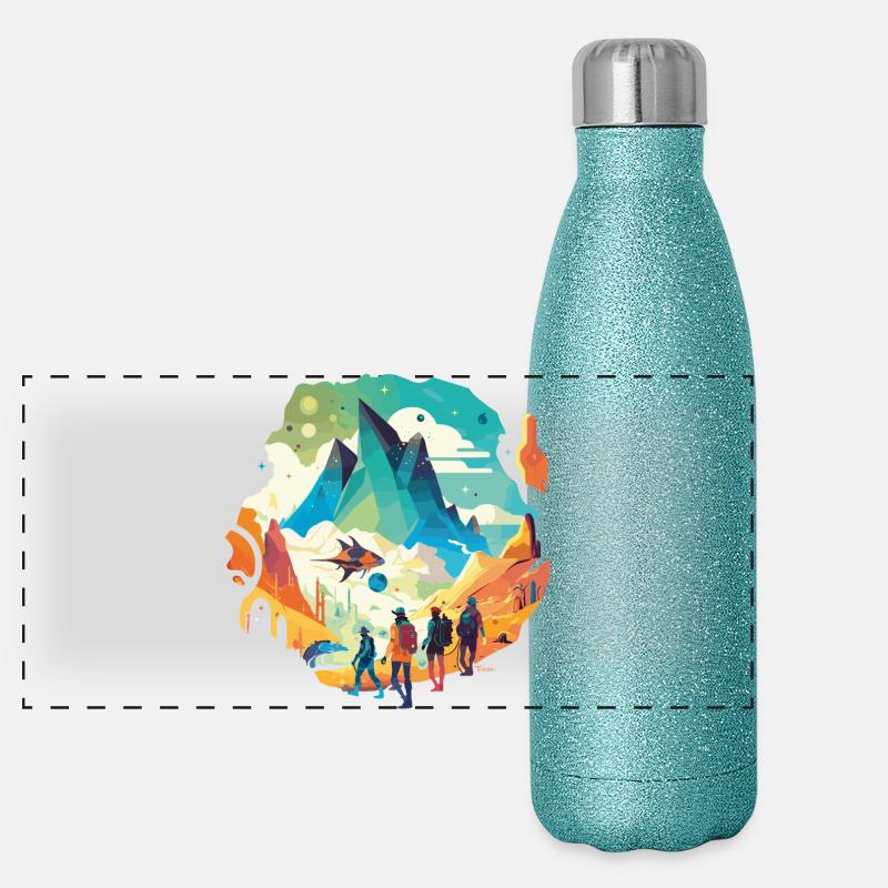 Voyage au centre de la Terre Gourde isotherme panoramique pailletée 500 ml