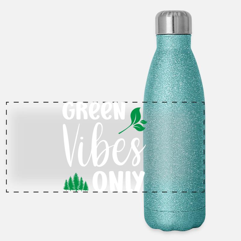 Green Vibes Only Panoramic Glitter Thermal Bottle 500 ml