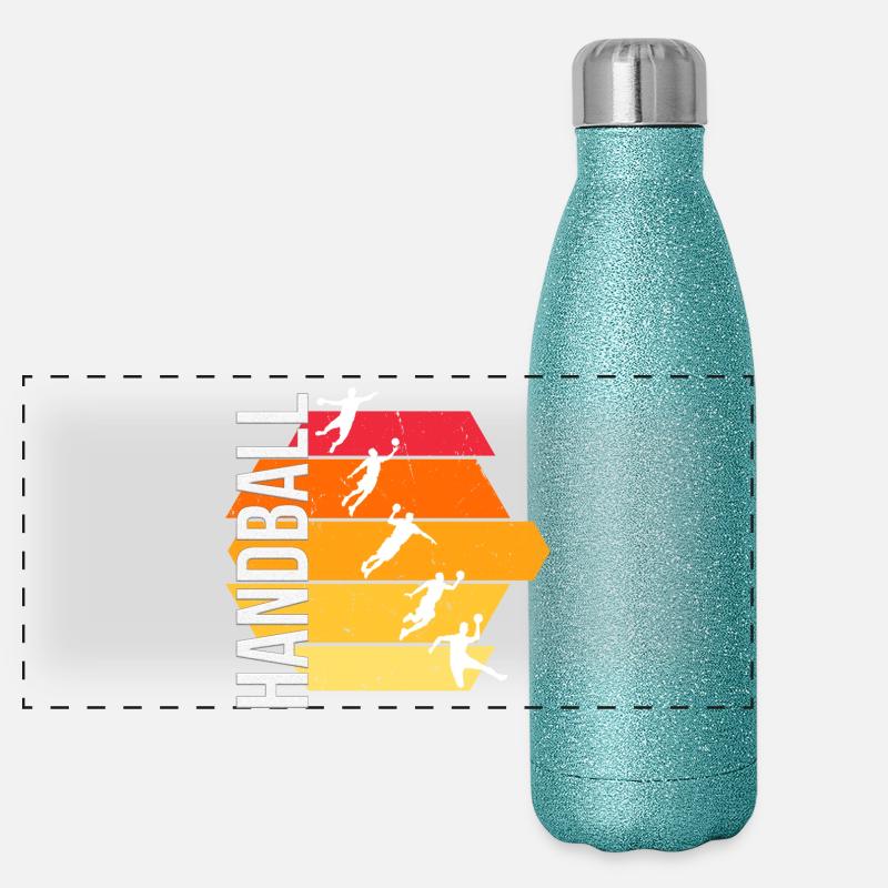 Handball Panorama Glitzer Isolierflasche 500 ml