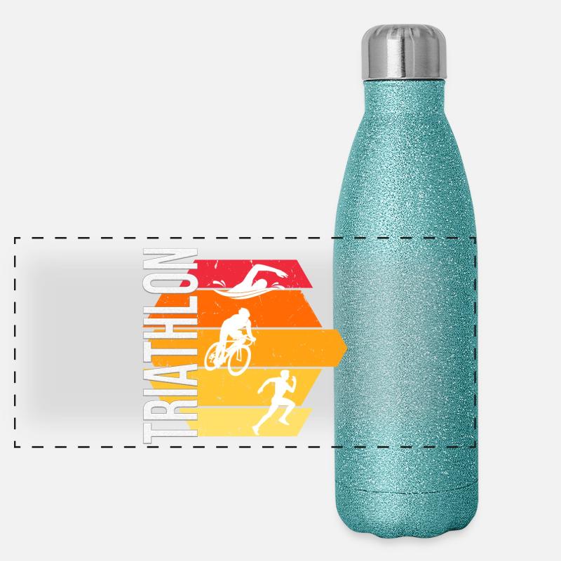 Triathlon Panorama Glitzer Isolierflasche 500 ml