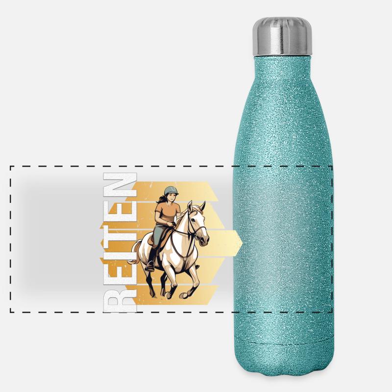 Reiten Panorama Glitzer Isolierflasche 500 ml