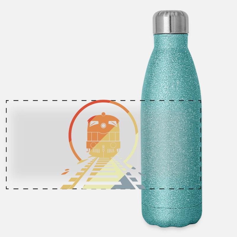 Chemin de fer rétro Gourde isotherme panoramique pailletée 500 ml