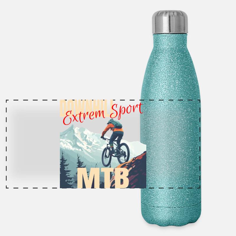 Downhill - Extrem Sport Panorama Glitzer Isolierflasche 500 ml