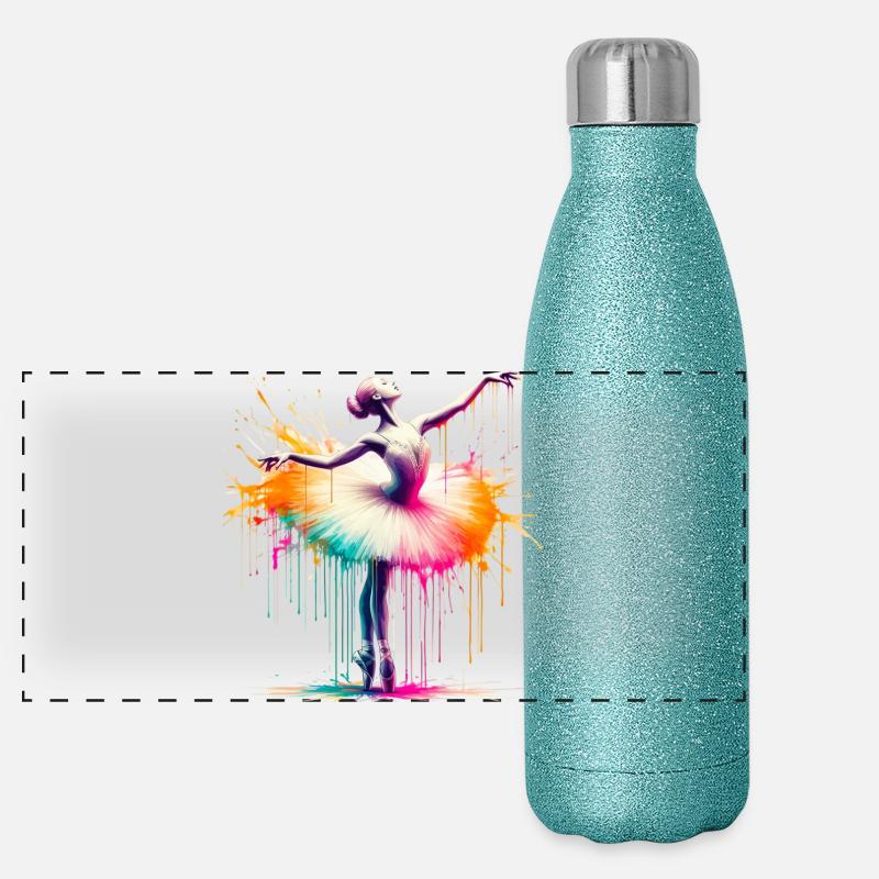 Ballet dancer with tutu Panoramic Glitter Thermal Bottle 500 ml