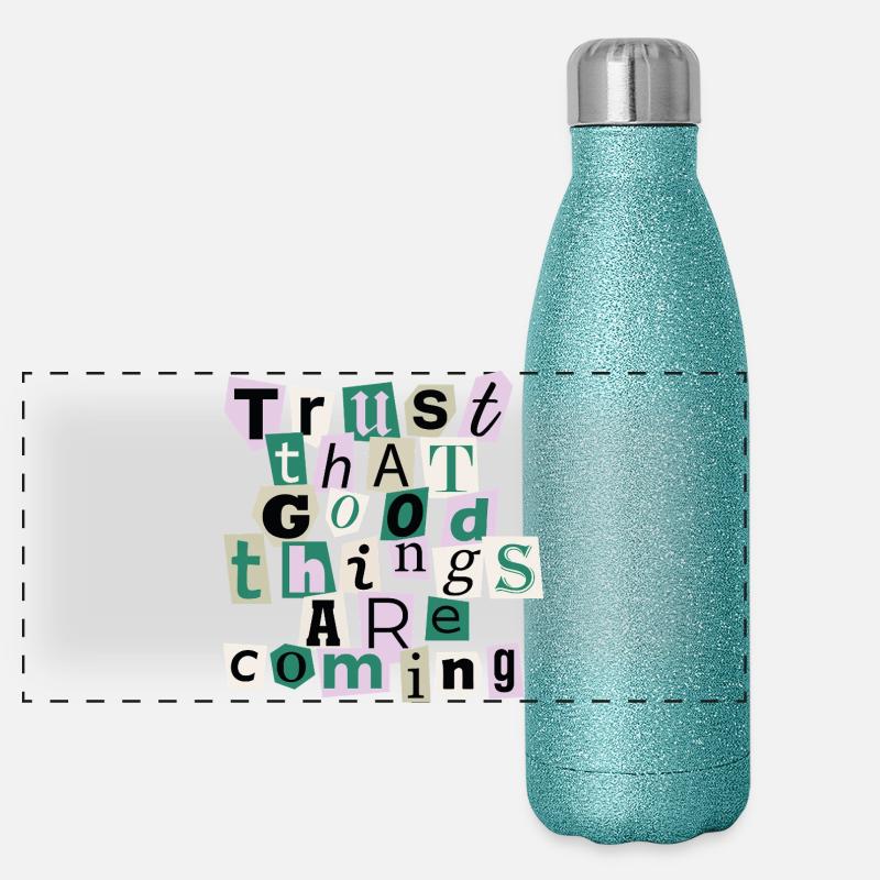 De bonnes choses s’en viennent – Design positif Gourde isotherme panoramique pailletée 500 ml
