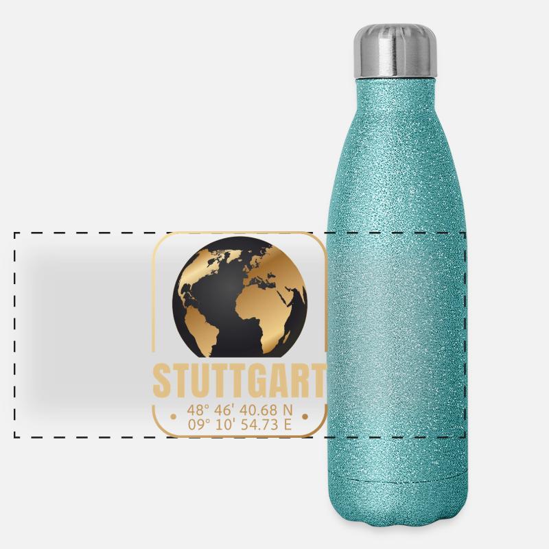 Stuttgart Panorama Glitzer Isolierflasche 500 ml