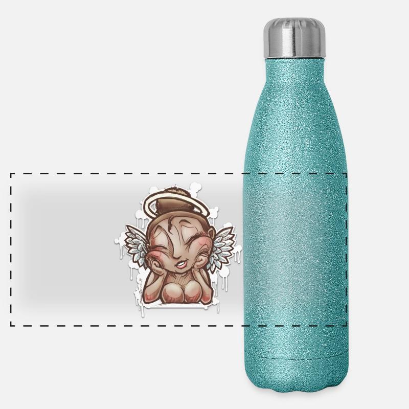 Dessin d'ange Rêveuse  Gourde isotherme panoramique pailletée 500 ml
