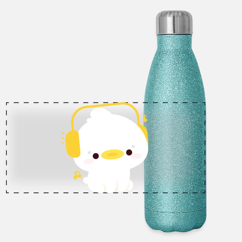 Duck with Headphones Panoramic Glitter Thermal Bottle 500 ml