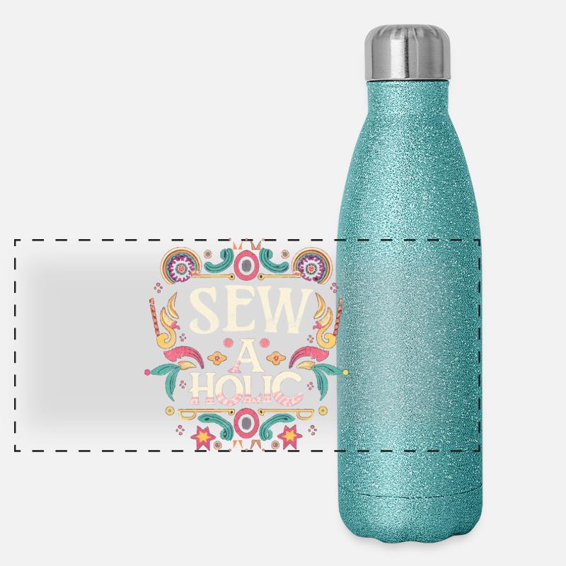 Accro à la couture Gourde isotherme panoramique pailletée 500 ml