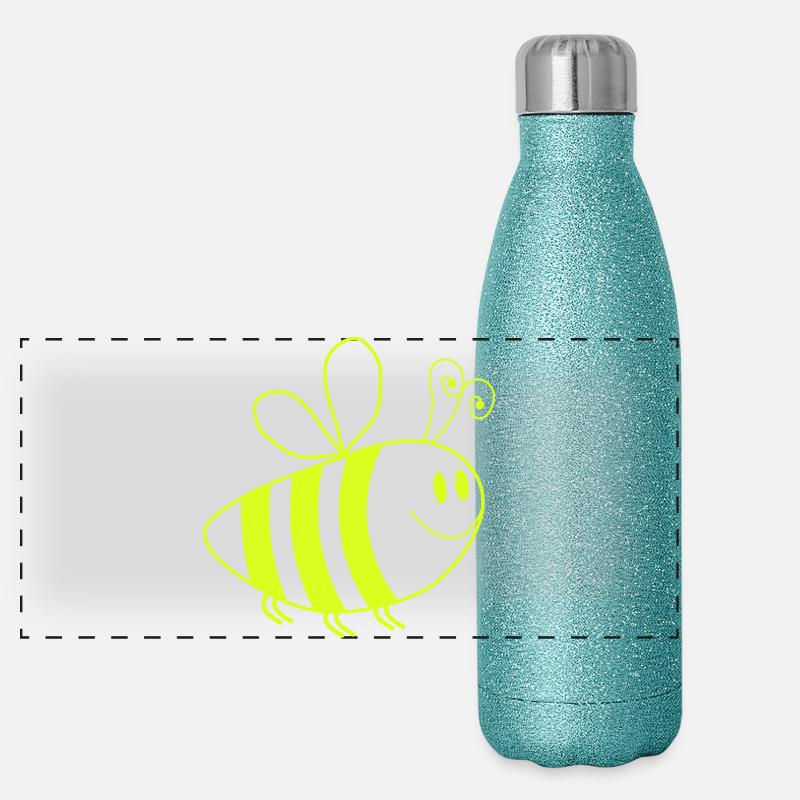 Honigbiene Cartoon Panorama Glitzer Isolierflasche 500 ml