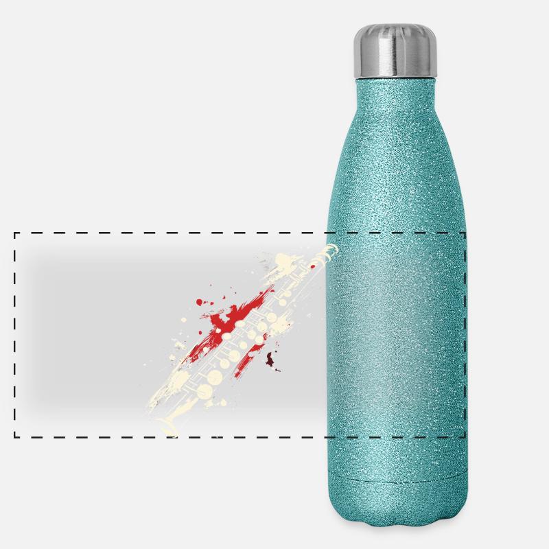 Flöte Graffiti Panorama Glitzer Isolierflasche 500 ml