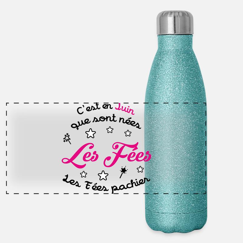 Geburtstag im Juni – Die Feen machen keinen Scheiß! Panorama Glitzer Isolierflasche 500 ml