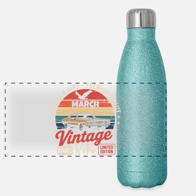 Anniversaire Mars 1982 Année Édition Limitée 1982 Gourde isotherme panoramique pailletée 500 ml