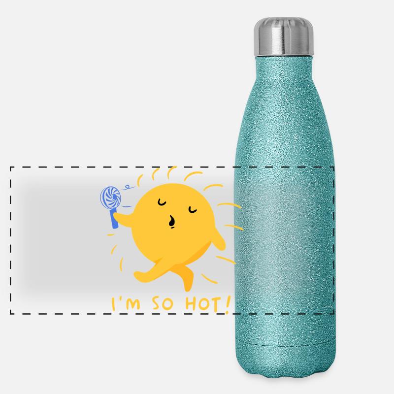 Costume mignon de dessin animé Soleil Adolescente d’été Gourde isotherme panoramique pailletée 500 ml