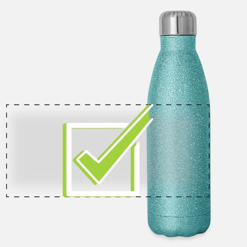 Häkchen Box Check 3D Outline Panorama Glitzer Isolierflasche 500 ml