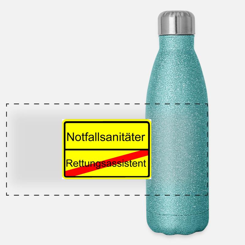 Vom Rettungsassistent zum Notfallsanitäter Panorama Glitzer Isolierflasche 500 ml