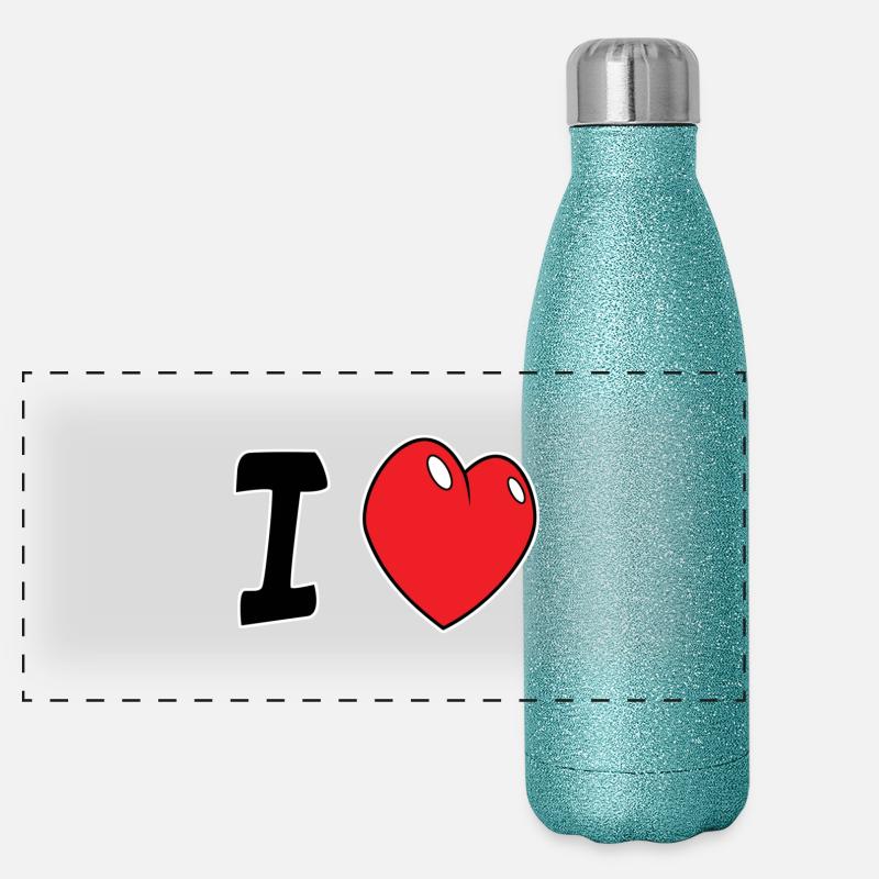 i love Panorama Glitzer Isolierflasche 500 ml